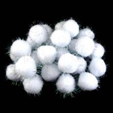 Помпоны с люрексом 35мм арт.ФУ-10068 белый (100шт)