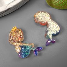 Кабошон "Русалочка" 20*35мм арт.ИВ-544 микс с блестками