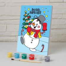 Картина по номерам "Снеговик" арт.5116719 21*15см