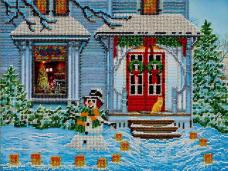 АБРИС АРТ арт.AB-308 "Новогодняя история" Набор для вышивания бисером 35*26см