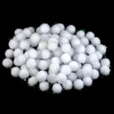 Помпоны с люрексом 15мм арт.ФУ-10068 белый (500шт)