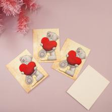 Набор карточек 5*7см "Мишка с сердцем" арт.А40-11 (10шт)