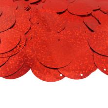 Пайетки-голограмма "Круг" 30мм красный (50гр)