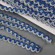 Тесьма 8мм арт.9236855 синий/серебро