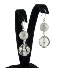 Серьги с кристаллами и серебром