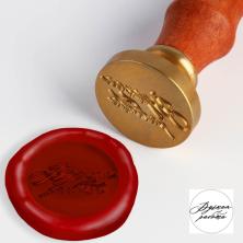 Набор для сургучной печати d-2,5см "Ручная работа" 4*12,5*4см арт.9064620 (печать+сургуч+ложка)