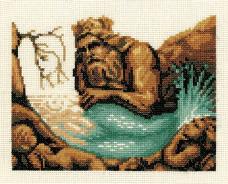 Кларт арт.7-093 "Русалка в скалах" Набор для вышивания мулине 20*15см