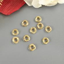 Бусины  нержавеющая сталь 4*1,5мм арт.ИВ-251 золото покрытие 18К (10шт)