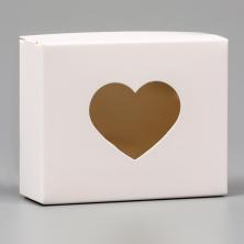 Коробка крафт с окошком 10*8*3,5см арт.9643051 белый