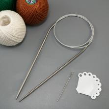 Спицы круговые на шнуре+игла 80см 