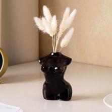 Ваза керамика  8*7*12см "Силуэт" арт.5352854 темно-коричневый