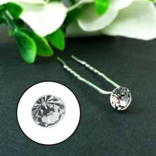 Шпилька для волос "Страза" 5,5см арт.ФУ-1834 серебро