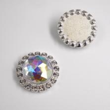 Серединка ювелирная металл 20мм арт.1900-014705 серебро/Crystal AB