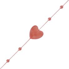 Бусы на леске сердца 13мм арт.136789 св.розовый