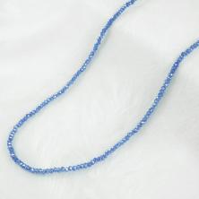Бусины граненые стекло на леске "Рондель" 3*2,5мм 38см арт.ФУ-10506 электрик/перламутр (160бусин)