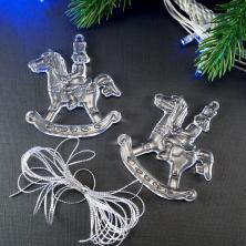 Украшение акрил "Лошадка и солдатик" №3 6,5*8см арт.678-274 прозрачный