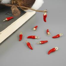 Подвеска "Перец" 4,8*18мм эмаль арт.ИВ-06 красный/золото