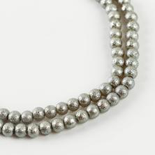 Бусины стекло 6мм 80см арт.10103744 серебро (140бусин)