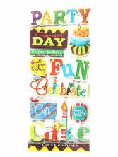 Наклейки 3D "День рождения 03" 22*10см арт.ASX