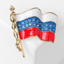 Брошь "Флаг России" 40*30мм арт.5330675 микс/золото