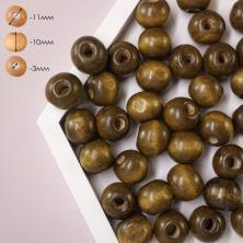 Бусины дерево 10мм арт.7704355 коричневый (50гр)
