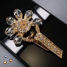 Застежка шубная со стразами арт.A-059 золото