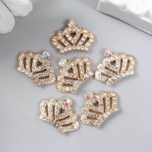 Кабошон металл "Корона" 14*19мм арт.6260204 золото