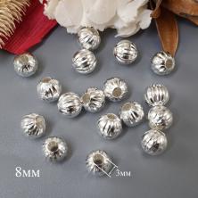 Бусины металл  8мм арт.3426 серебро (50шт)