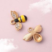 Подвеска "Пчела" со стразами 18*13мм эмаль ИВ-108