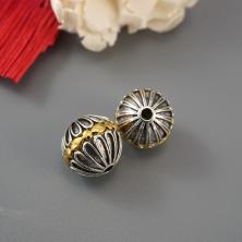 Бусины металл 12мм арт.ИВ-505 никель/золото