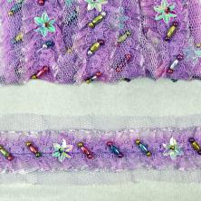 Тесьма с пайетками на сетке 23мм арт.706