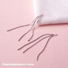 Заготовка для серег "Цепочка" 62мм арт.ИВ-627/1 серебро (нерж.сталь)