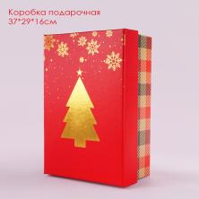 Коробка "Прямоугольник" 37*29*16см арт.SF-7821 красный клетка №1