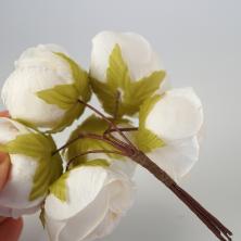 Букетик роз из шелка 4/12см арт.ИВ-478 белый (6цв)