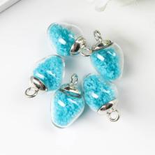 Подвеска стекло "Капля" 19*14мм арт.3924292 голубой (светится в темноте)