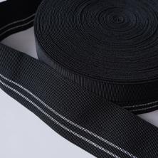 Резинка с метализ.нитью 50мм арт.1343 черный/серебро