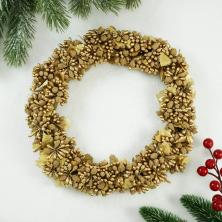Венок рождественский d-20см арт.SF-1577 золото