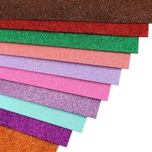Фоамиран глиттерный 2мм 20*30см арт.ФУ-10551 ассорти