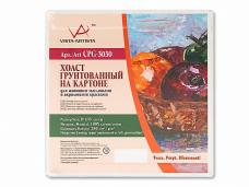 Холст грунтованный на картоне 100% хлопок 30*30см 280г/кв.м арт.CPG-3030 мелкозернистый