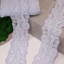 Кружево стрейч  80мм арт.1077 белый