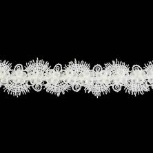 Кружево гипюр  50мм с бусинами арт.9598 молочный