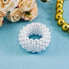 Резинка для волос с жемчугом арт.ФУ-10205 белый