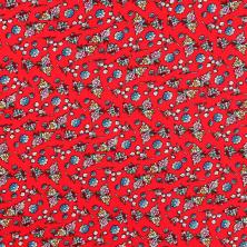 Трикотаж 50*50см 100% хлопок "Цветочки" арт.6941553 красный