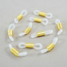 Коннектор  2см d-2,3мм для очков силиконовый арт.8912 прозрачный/золото