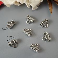 Бейл 3*8мм отв-е d-1,5мм арт.ИВ-618 ант.серебро