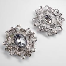 Серединка ювелирная металл 34*30мм арт.1900-014500 серебро/Crystal